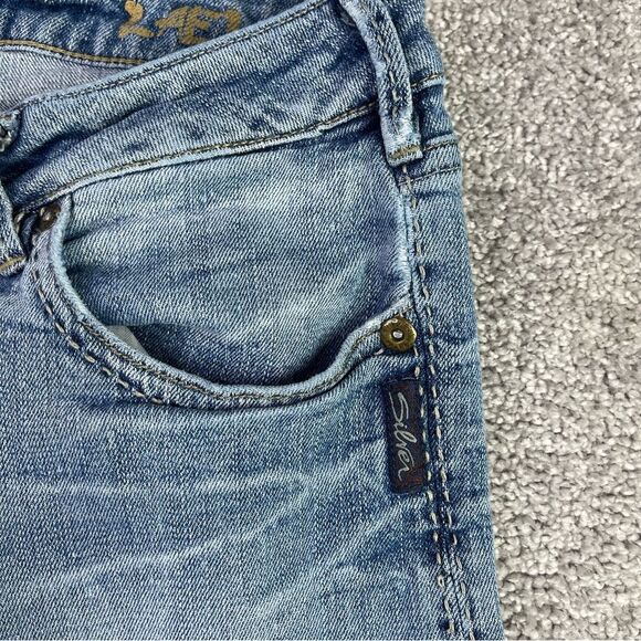 Silver Jeans Lael Women's 29X30.5 Blue Bootcut Low Rise Light Demin Stretch - Picture 3 of 16